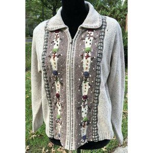 Womens Small Woolrich Cardigan Snowman Sweater, Wo